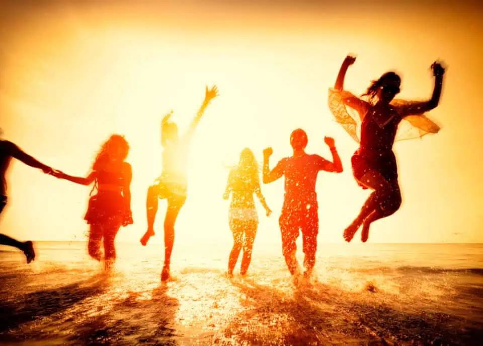 Group of friends on the beach